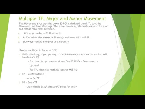 Multiple TF; Major and Manor Movement This Movement is for tracking