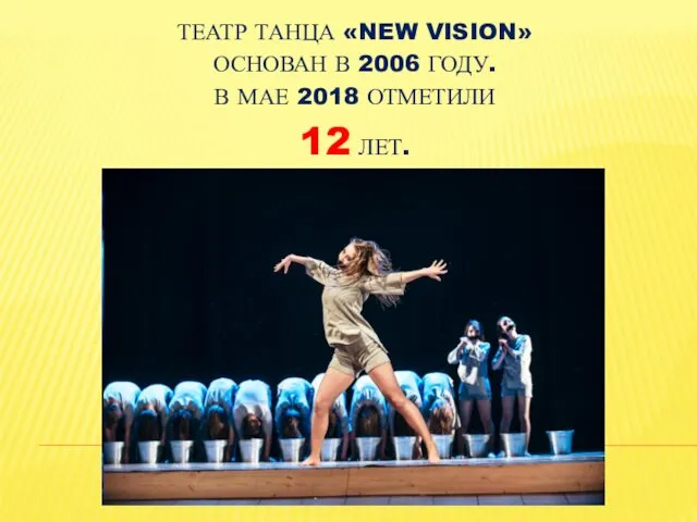 ТЕАТР ТАНЦА «NEW VISION» ОСНОВАН В 2006 ГОДУ. В МАЕ 2018 ОТМЕТИЛИ 12 ЛЕТ.