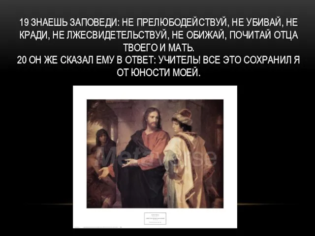 . 19 ЗНАЕШЬ ЗАПОВЕДИ: НЕ ПРЕЛЮБОДЕЙСТВУЙ, НЕ УБИВАЙ, НЕ КРАДИ, НЕ