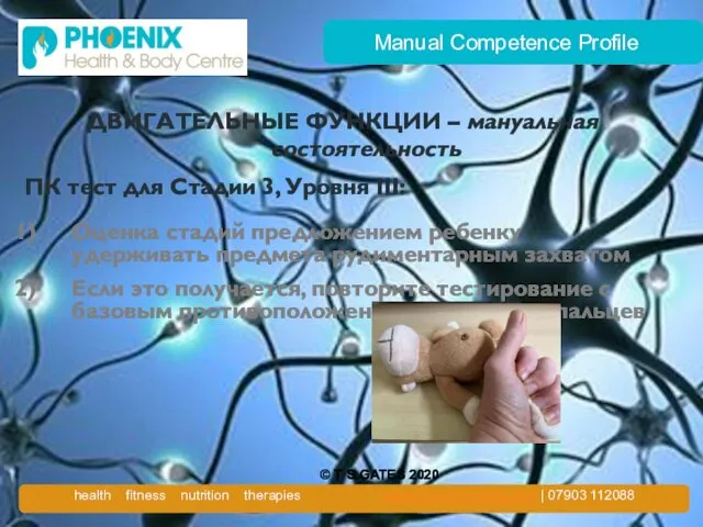 Manual Competence Profile ДВИГАТЕЛЬНЫЕ ФУНКЦИИ – мануальная состоятельность ПК тест для