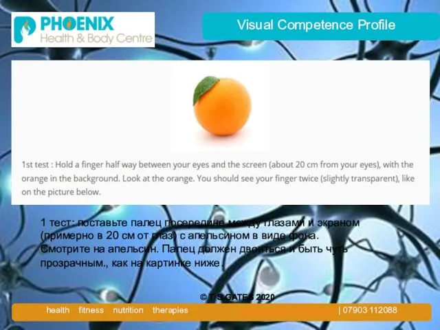 Visual Competence Profile © T S GATES 2020 1 тест: поставьте