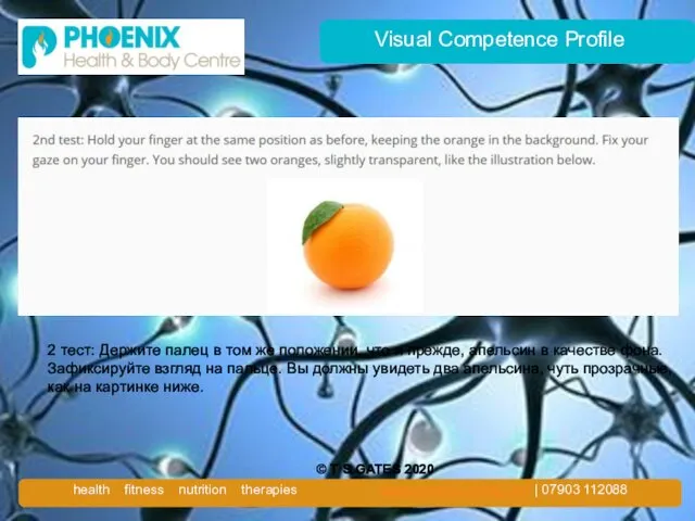 Visual Competence Profile © T S GATES 2020 2 тест: Держите