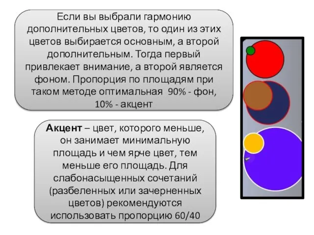 Если вы выбрали гармонию дополнительных цветов, то один из этих цветов