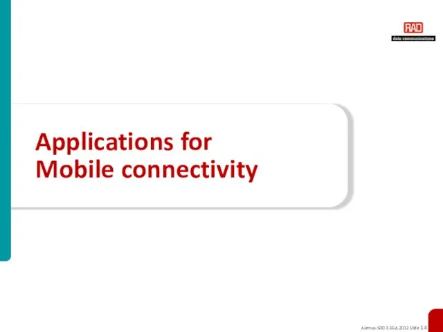 Applications for Mobile connectivity