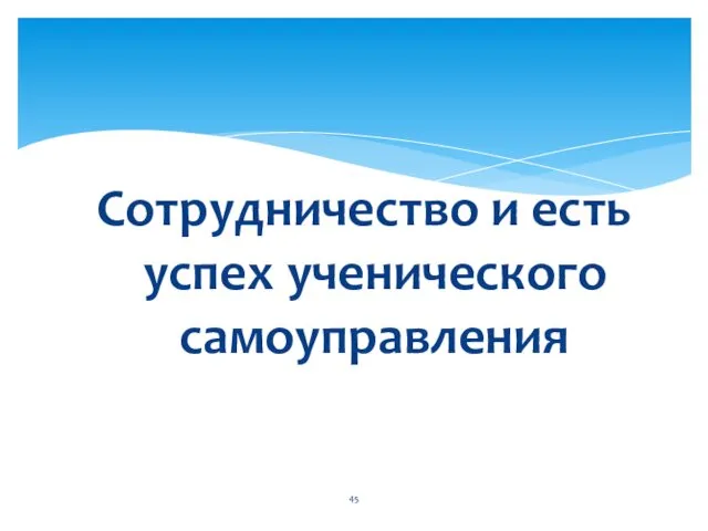 Сотрудничество и есть успех ученического самоуправления