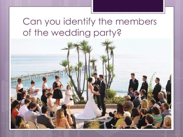 Can you identify the members of the wedding party?