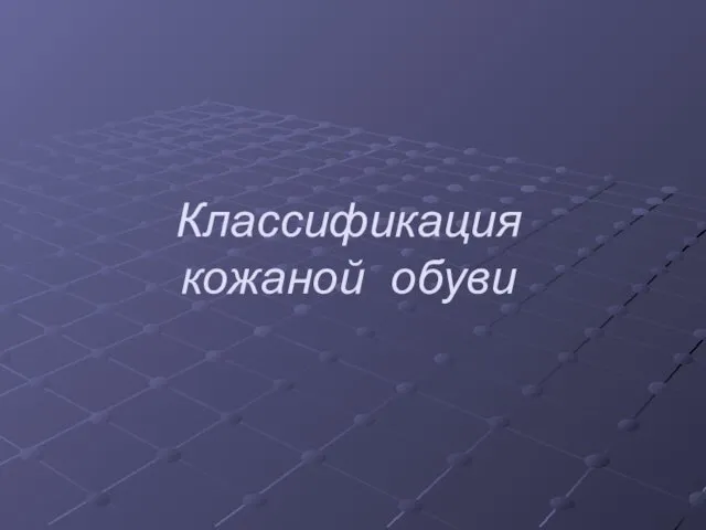 Классификация кожаной обуви