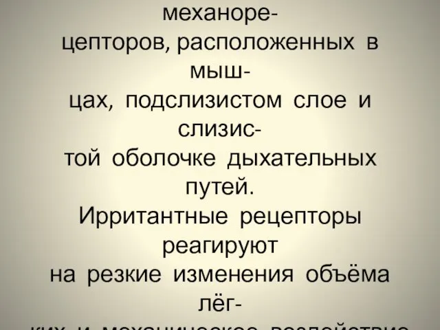 Рефлекторное воздействие на ДЦ оказывают импульсы от механоре- цепторов, расположенных в