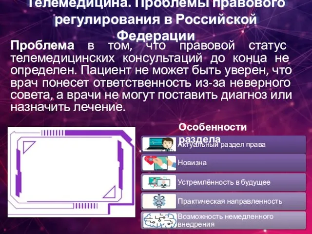 Телемедицина. Проблемы правового регулирования в Российской Федерации Проблема в том, что