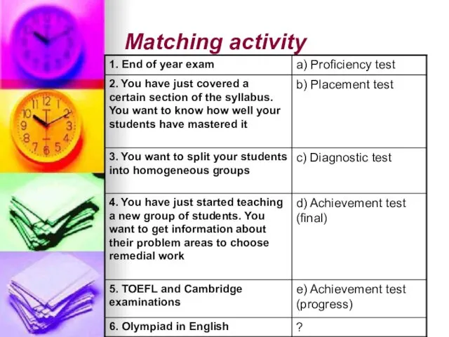 Matching activity