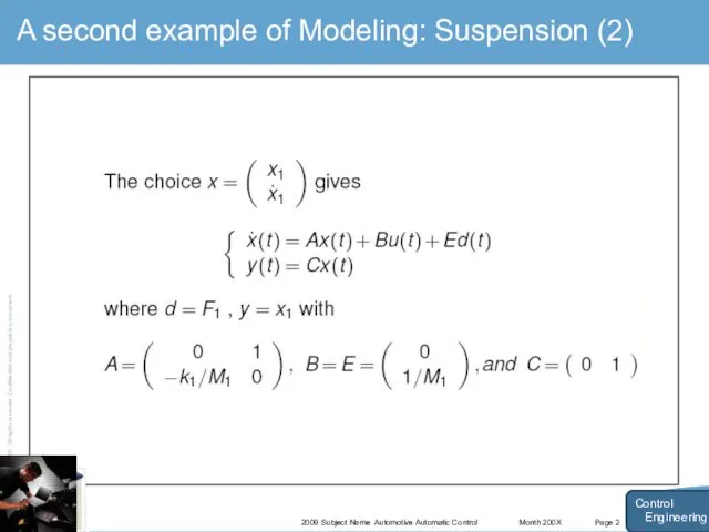 Month 200X 2009 Subject Name Automotive Automatic Control Page 2 A