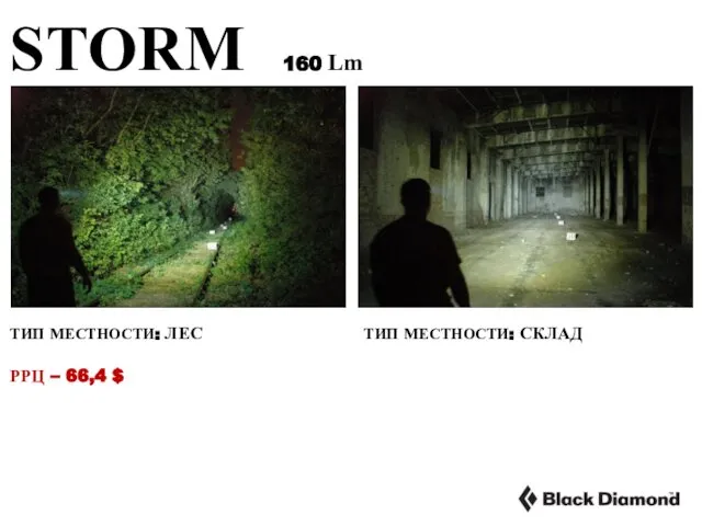 STORM 160 Lm ТИП МЕСТНОСТИ: ЛЕС РРЦ – 66,4 $ ТИП МЕСТНОСТИ: СКЛАД