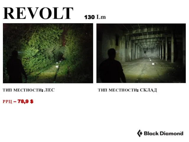 REVOLT 130 Lm ТИП МЕСТНОСТИ: ЛЕС РРЦ – 78,9 $ ТИП МЕСТНОСТИ: СКЛАД