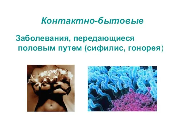 Контактно-бытовые Заболевания, передающиеся половым путем (сифилис, гонорея)