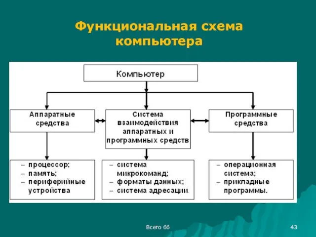 Всего 66 . Функциональная схема компьютера