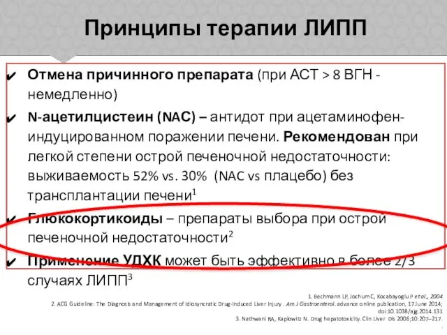 Принципы терапии ЛИПП Отмена причинного препарата (при АСТ > 8 ВГН