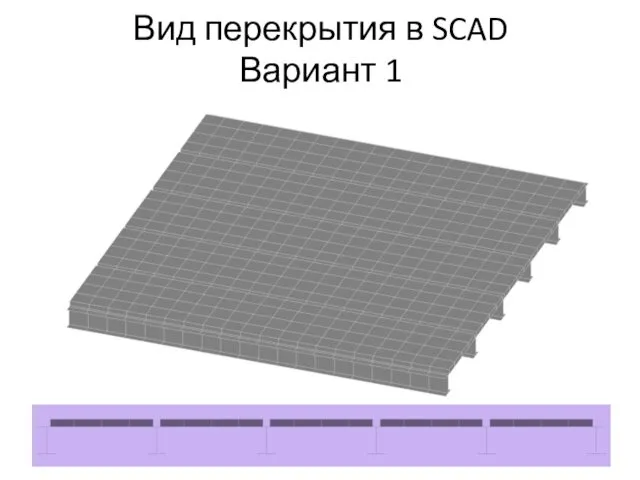 Вид перекрытия в SCAD Вариант 1