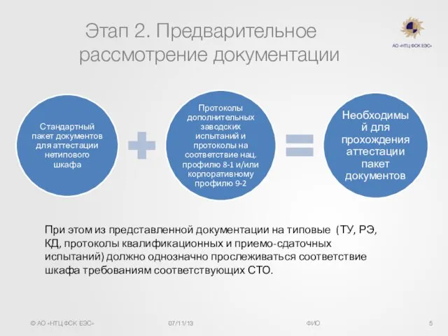 Этап 2. Предварительное рассмотрение документации При этом из представленной документации на