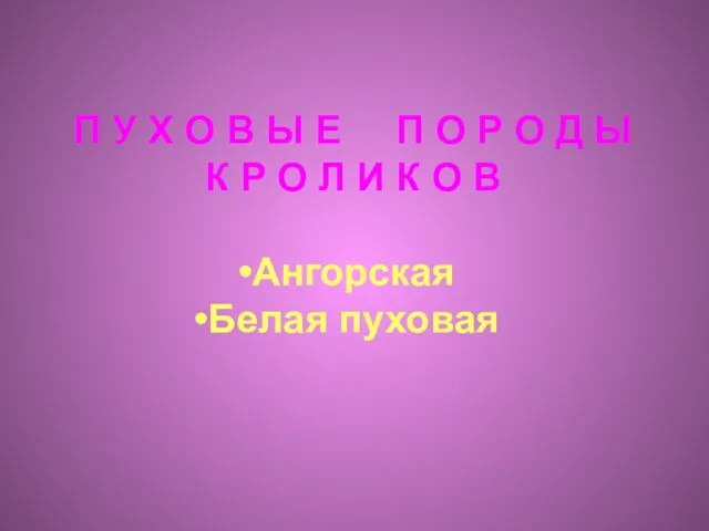 П У Х О В Ы Е П О Р О