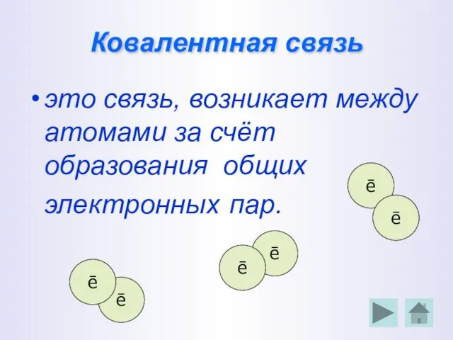 Ковалентная связь это связь, возникает между атомами за счёт образования общих