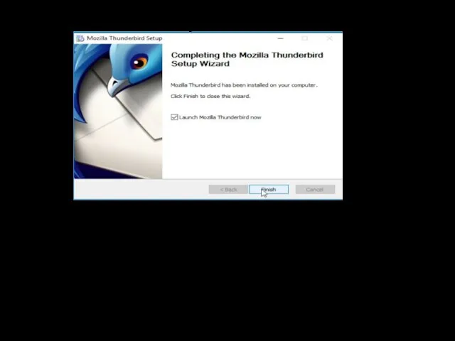 По завершении установки вы увидите последнее окно, после которого запустится Mozilla Thunderbird. Нажмите кнопку «Finish».