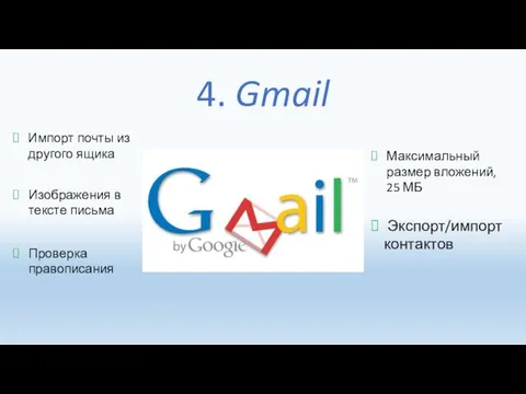 4. Gmail Импорт почты из другого ящика Изображения в тексте письма