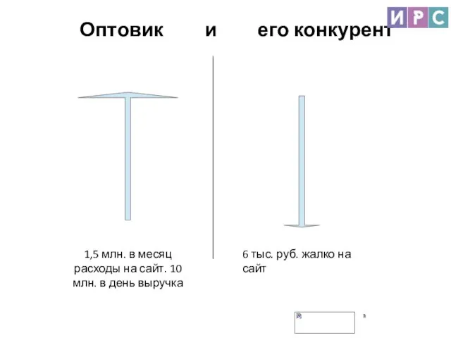 Оптовик и его конкурент 1,5 млн. в месяц расходы на сайт.