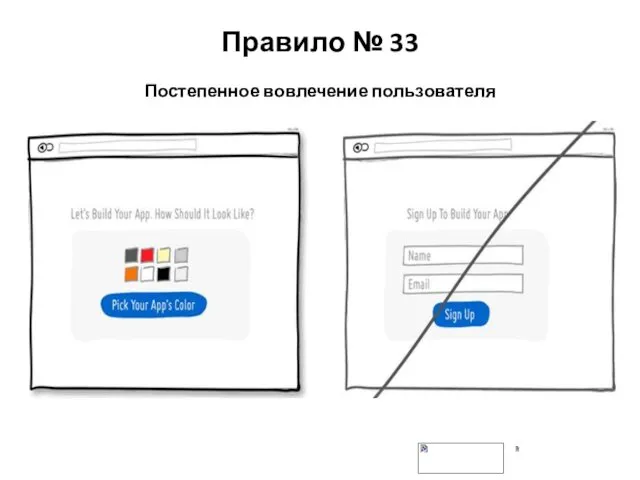 Правило № 33 Постепенное вовлечение пользователя