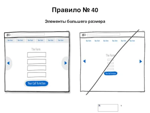 Правило № 40 Элементы большего размера