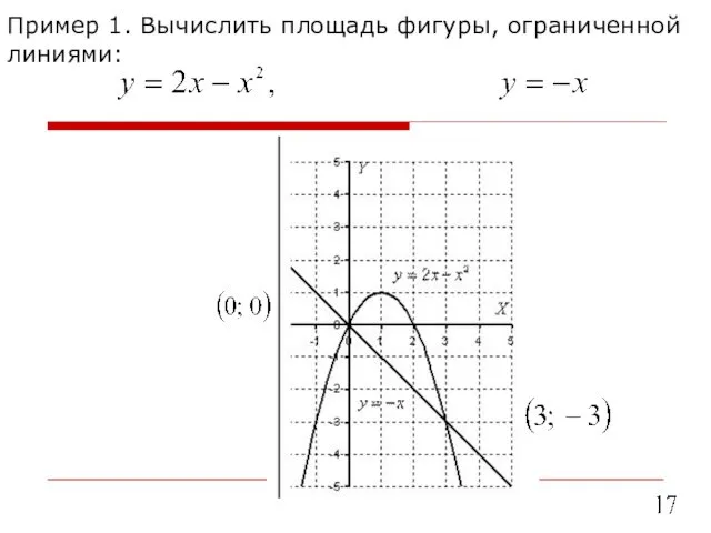 Пример 1. Вычислить площадь фигуры, ограниченной линиями: