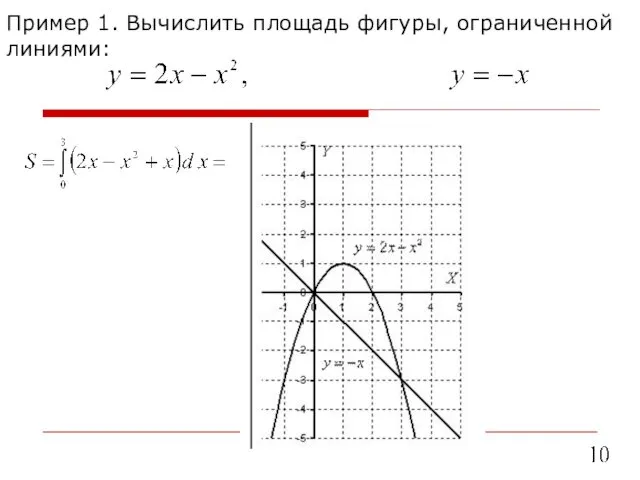 Пример 1. Вычислить площадь фигуры, ограниченной линиями: