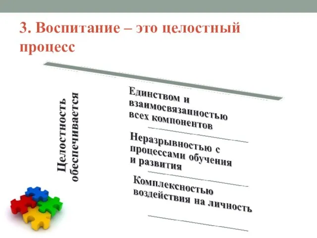 3. Воспитание – это целостный процесс