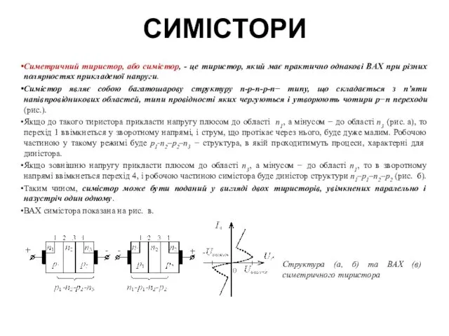 СИМІСТОРИ Симетричний тиристор, або симістор, - це тиристор, який має практично