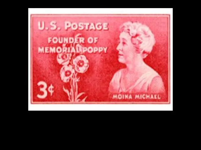 Поштова марка США 1948 року, присвячена Моїні Майкл