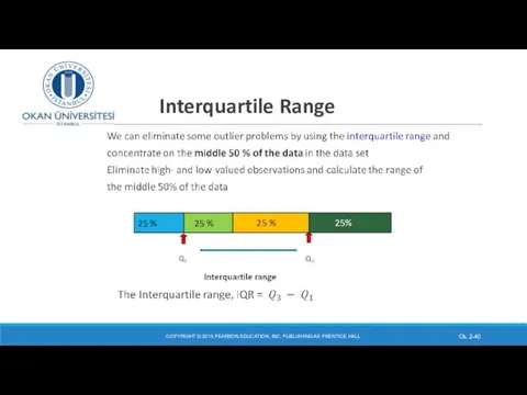 Interquartile Range COPYRIGHT © 2013 PEARSON EDUCATION, INC. PUBLISHING AS PRENTICE