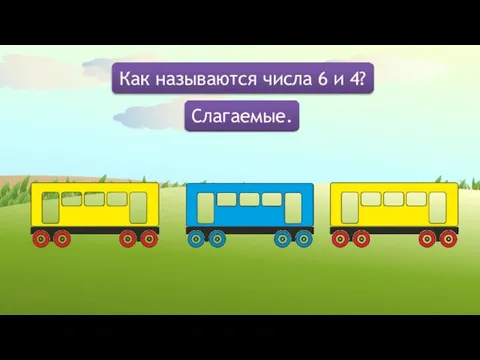 Как называются числа 6 и 4? Слагаемые.