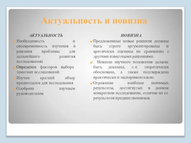 Актуальность и новизна АКТУАЛЬНОСТЬ Необходимость и своевременность изучения и решения проблемы