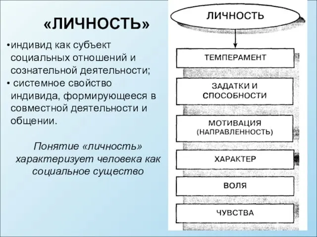 индивид как субъект социальных отношений и сознательной деятельности; системное свойство индивида,