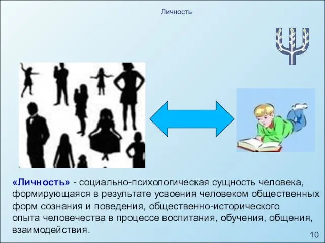 Личность «Личность» - социально-психологическая сущность человека, формирующаяся в результате усвоения человеком