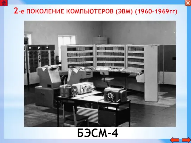 2-е ПОКОЛЕНИЕ КОМПЬЮТЕРОВ (ЭВМ) (1960-1969гг) БЭСМ-4