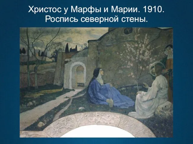 Христос у Марфы и Марии. 1910. Роспись северной стены.