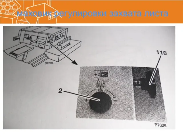 маховик регулировки захвата листа