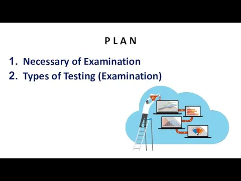 P L A N Necessary of Examination Types of Testing (Examination)