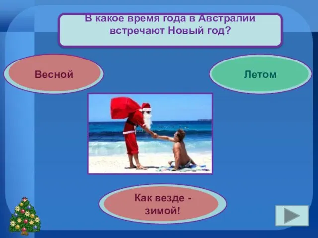 В какое время года в Австралии встречают Новый год? Весной Летом Как везде -зимой!