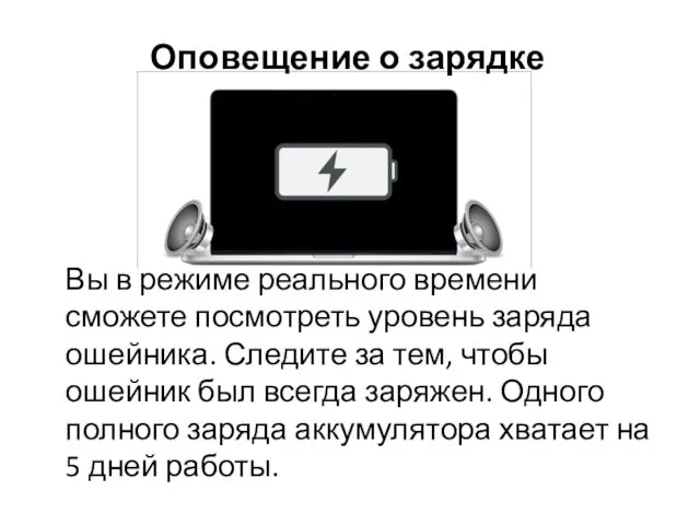 Оповещение о зарядке Вы в режиме реального времени сможете посмотреть уровень