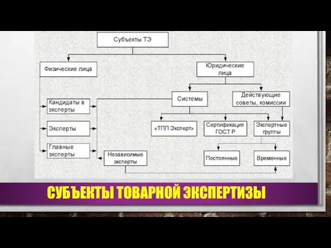 СУБЪЕКТЫ ТОВАРНОЙ ЭКСПЕРТИЗЫ