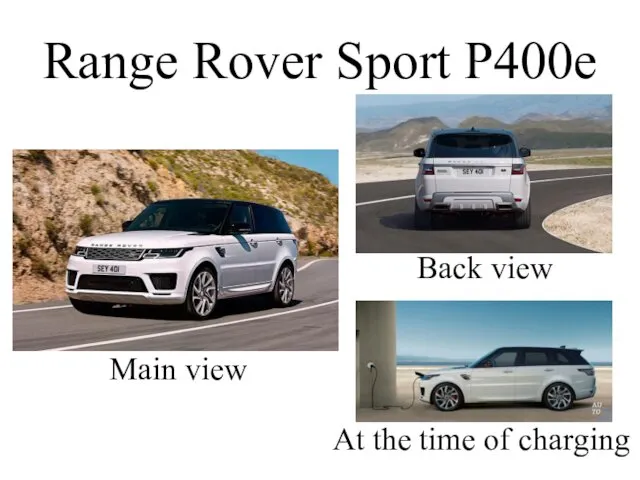 Range Rover Sport P400e At the time of charging Back view Main view