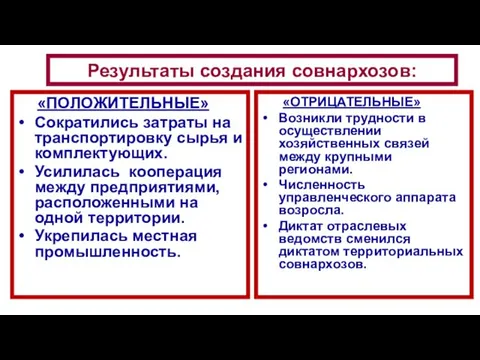 «ПОЛОЖИТЕЛЬНЫЕ» Сократились затраты на транспортировку сырья и комплектующих. Усилилась кооперация между