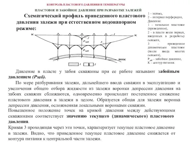 ПЛАСТОВОЕ И ЗАБОЙНОЕ ДАВЛЕНИЕ ПРИ РАЗРАБОТКЕ ЗАЛЕЖЕЙ КОНТРОЛЬ ПЛАСТОВОГО ДАВЛЕНИЯ И