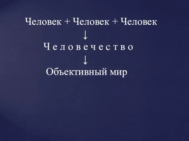 Человек + Человек + Человек ↓ Ч е л о в